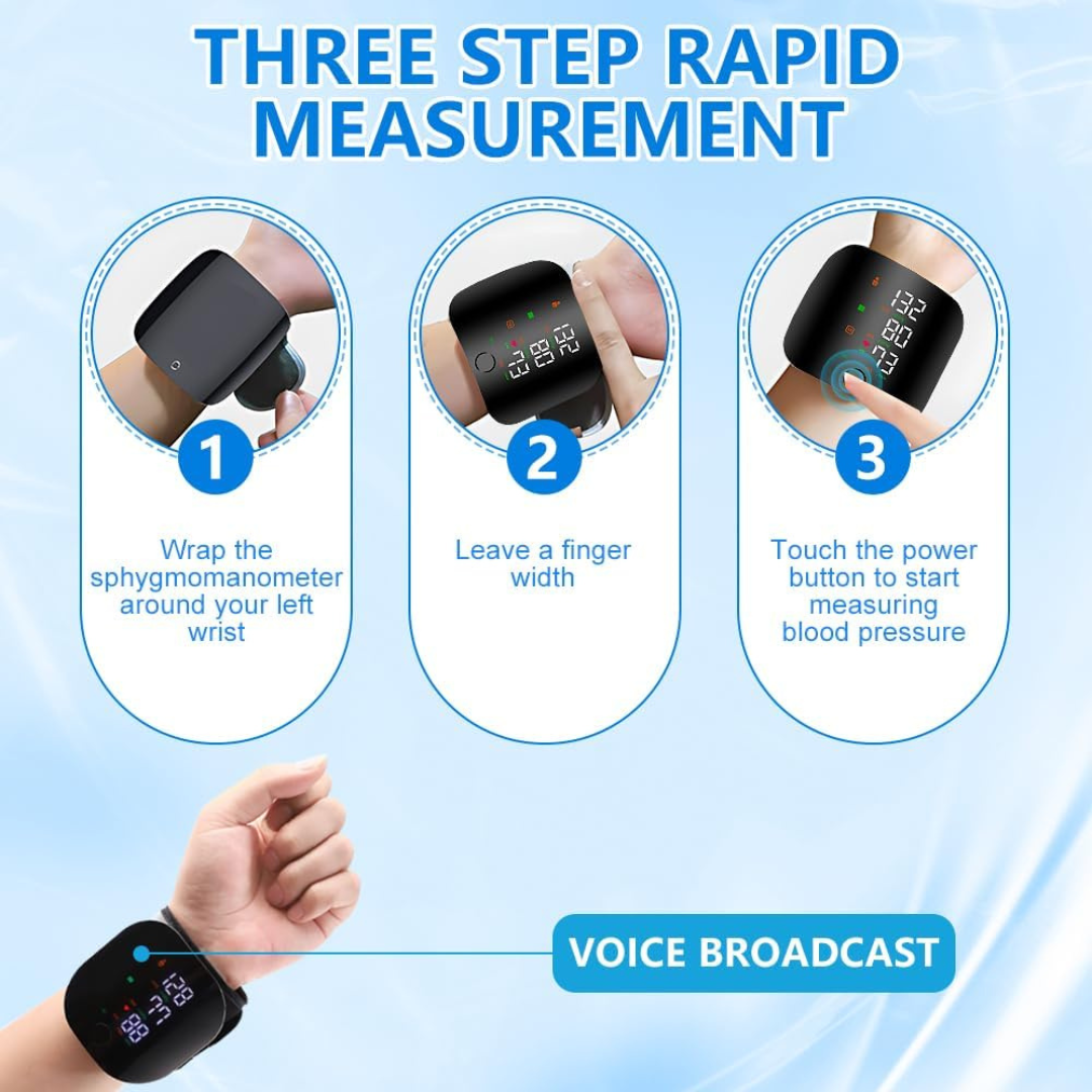 Wrist Blood Pressure Monitor With Led Display