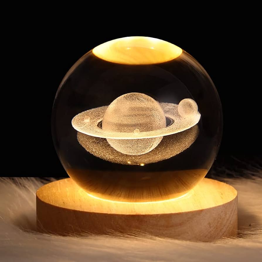 3D Laser Engraved Glowing Crystal Ball Glass