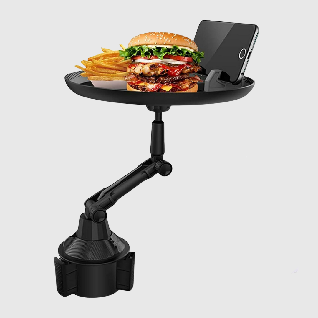 Car Cup Holder Expander with a Swivel Tray
