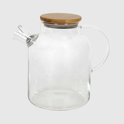 Glass Cold Water Kettle With Bamboo Lid