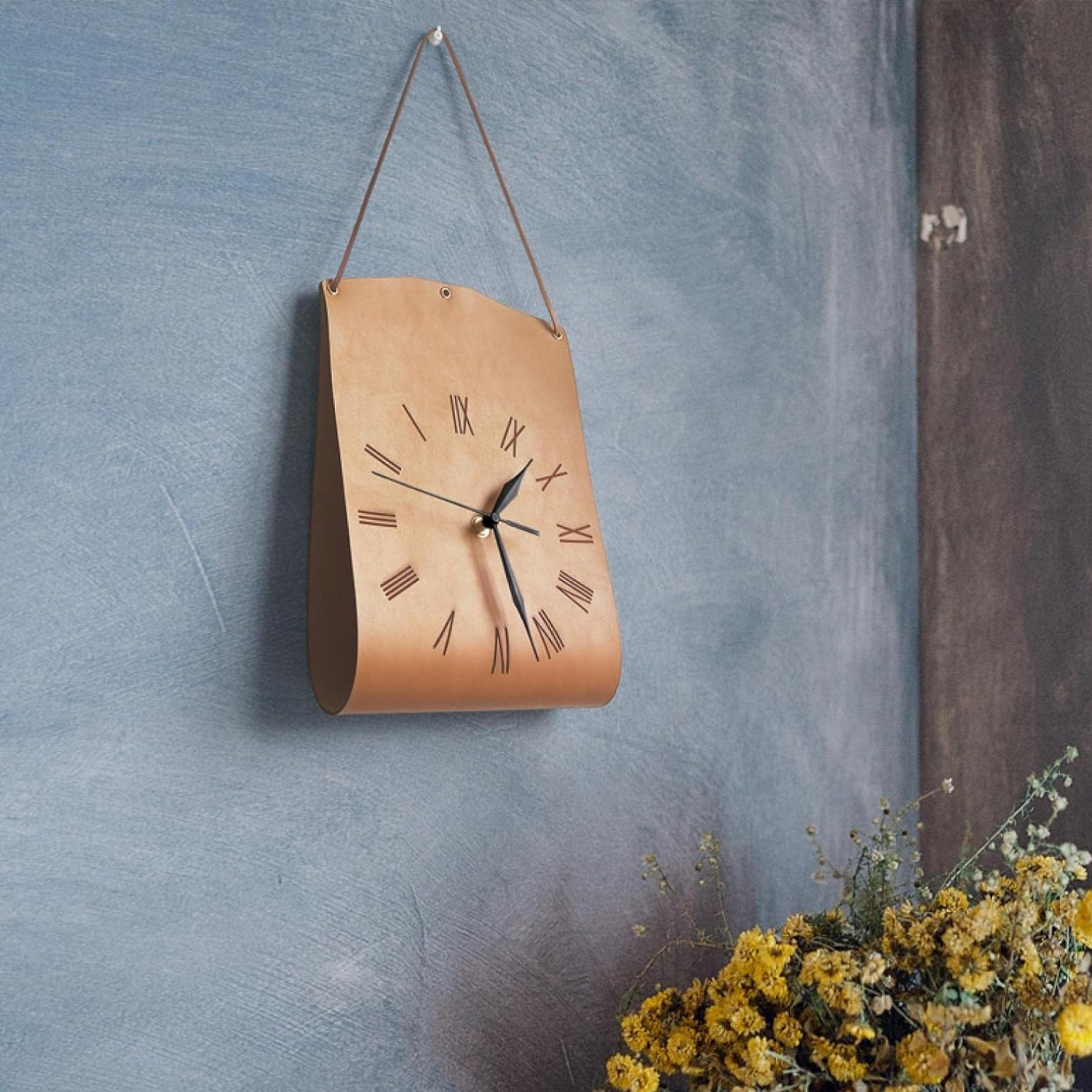 PU leather wall clock