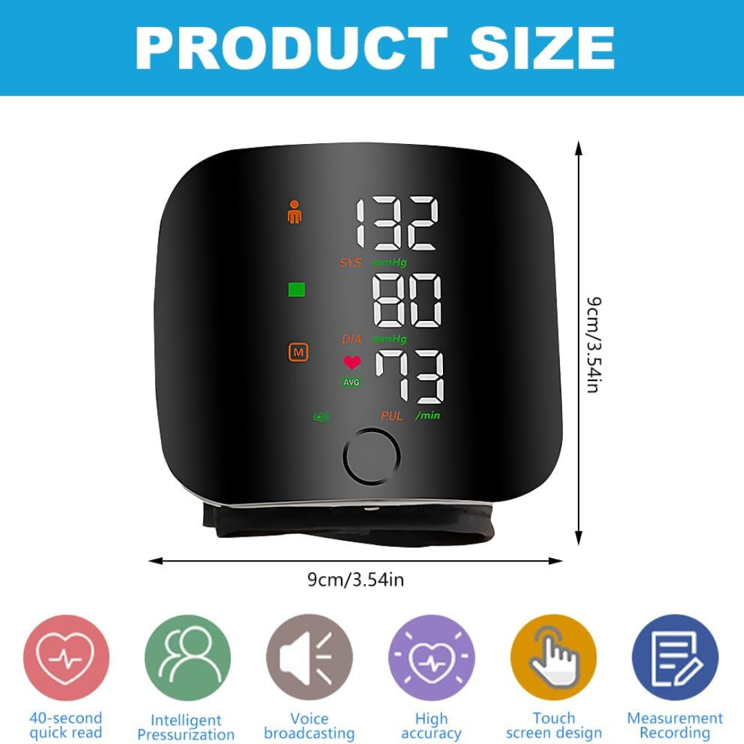 Wrist Blood Pressure Monitor With Led Display