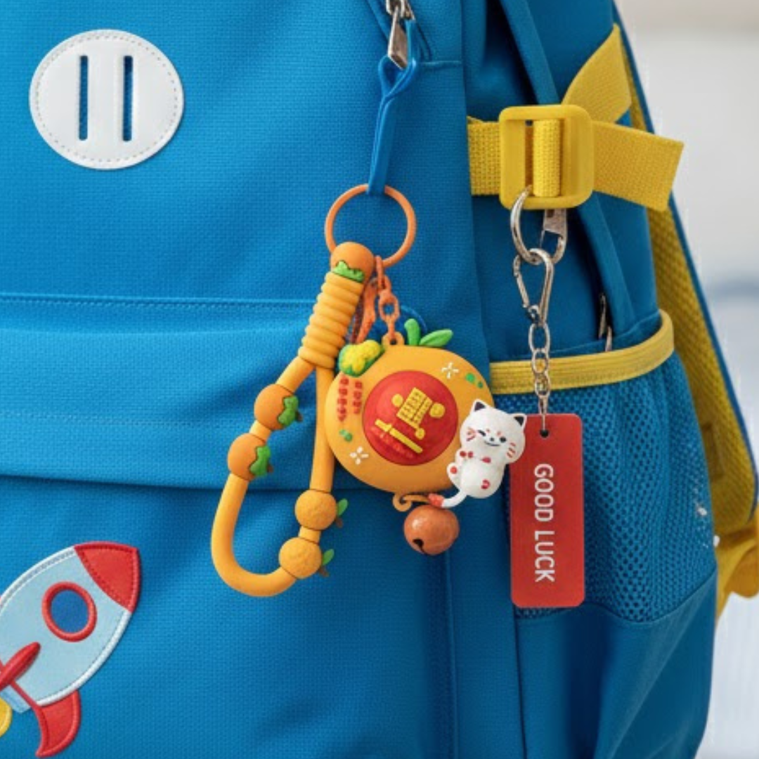 Lucky Fortune Orange Cat Keychain