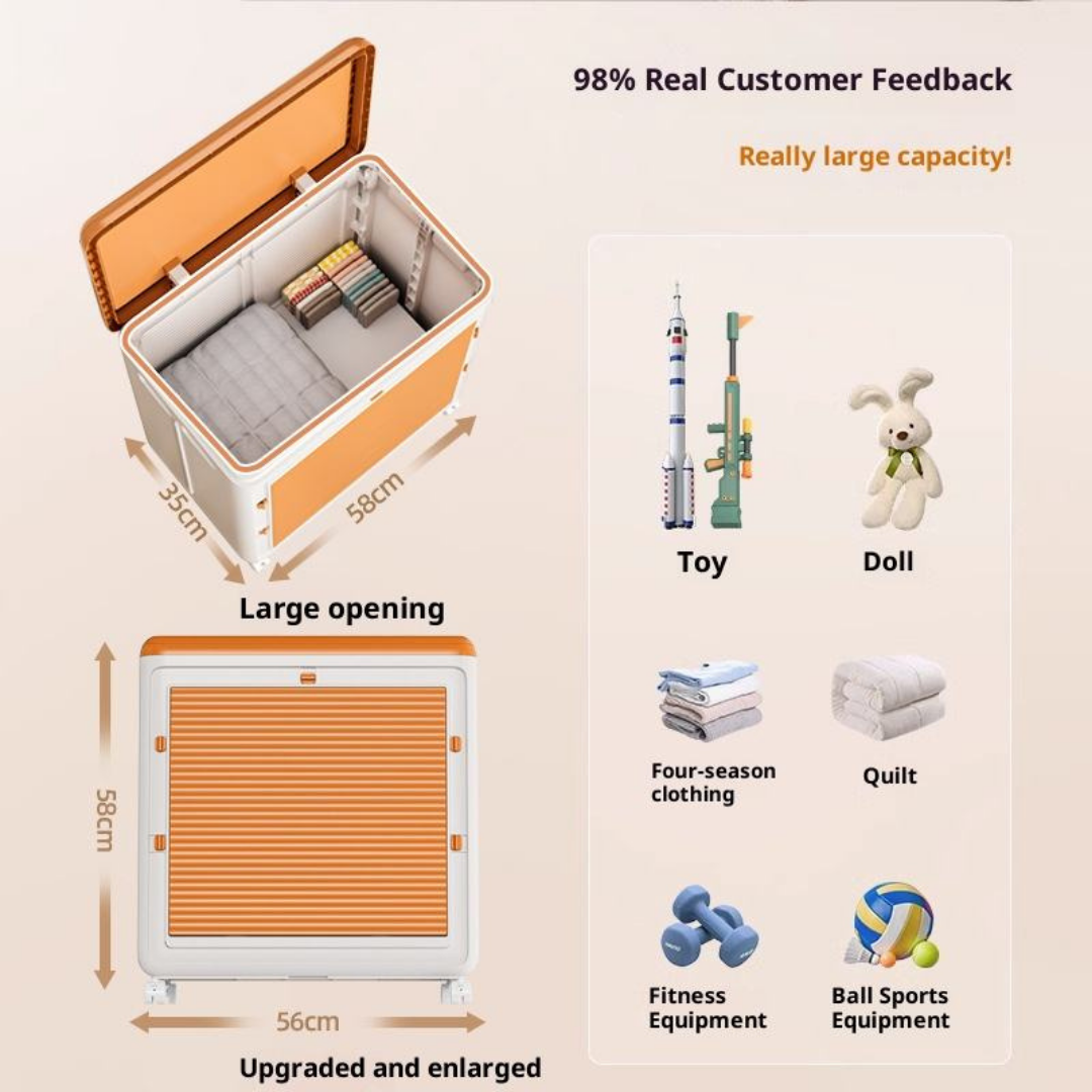 Folding Storage Box With Pulleys