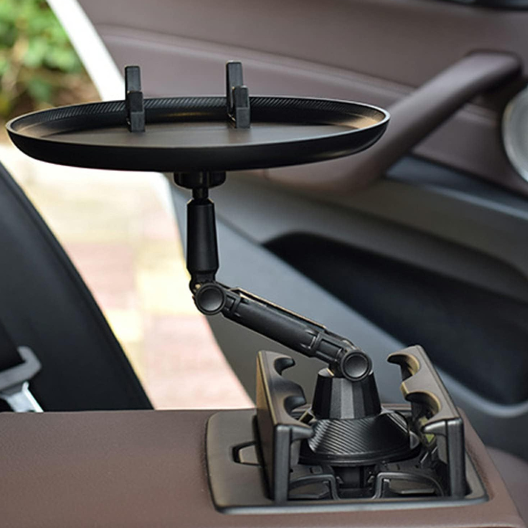Car Cup Holder Expander with a Swivel Tray