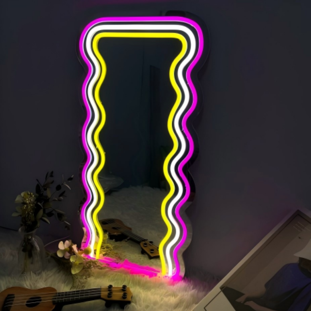 Wave Pattern Makeup Mirror