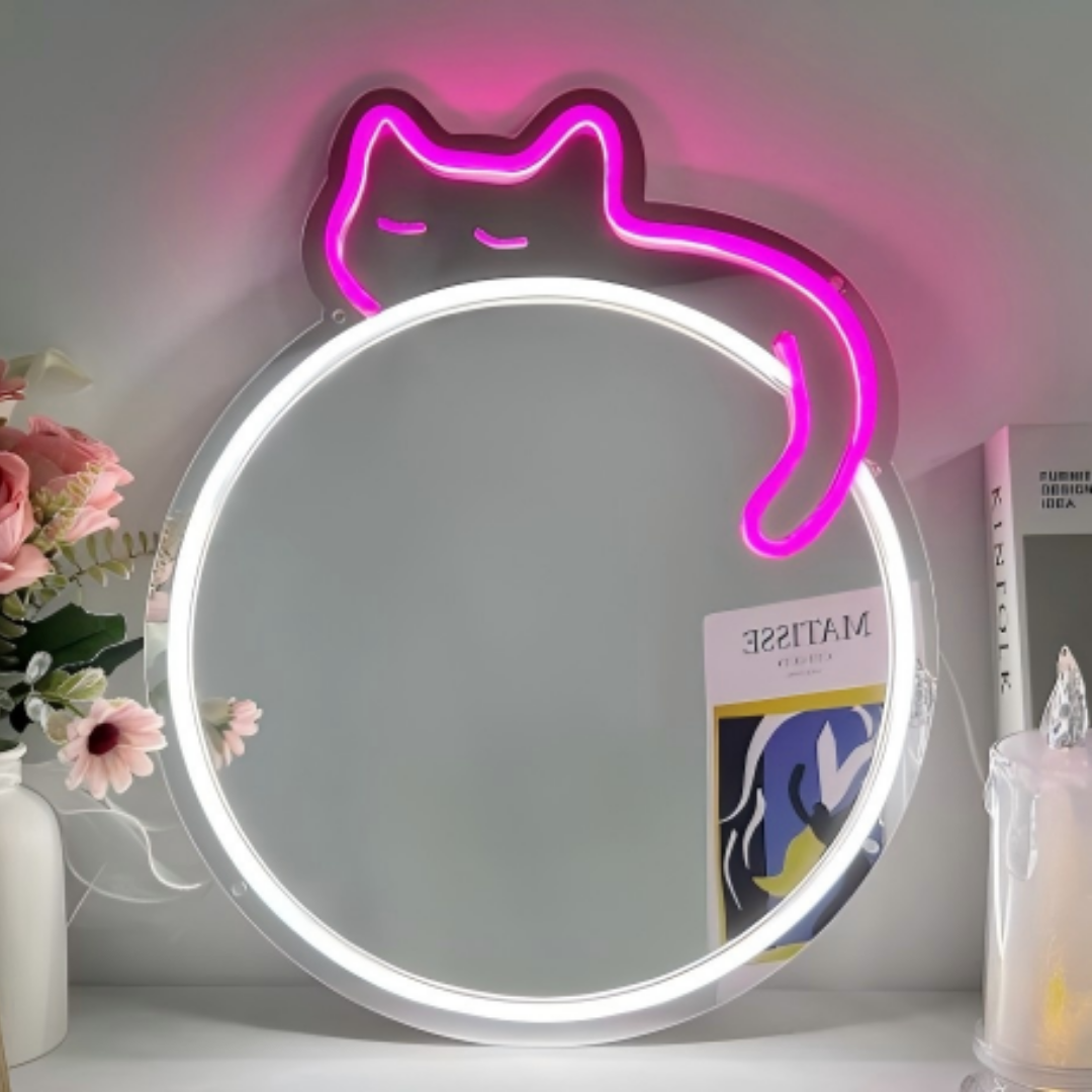 Round Cat Makeup Mirror