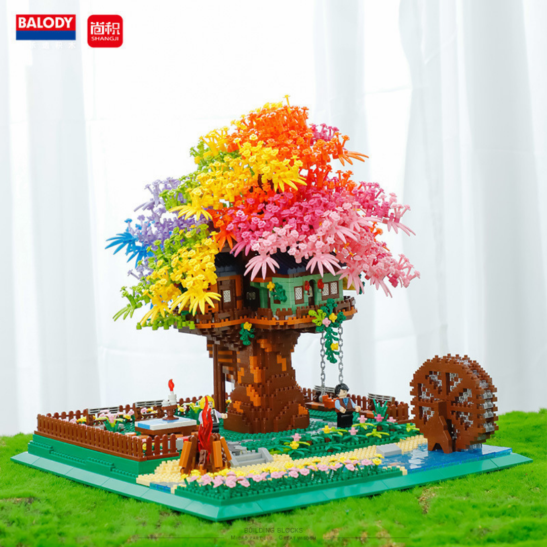 Building Block Rainbow Tree House
