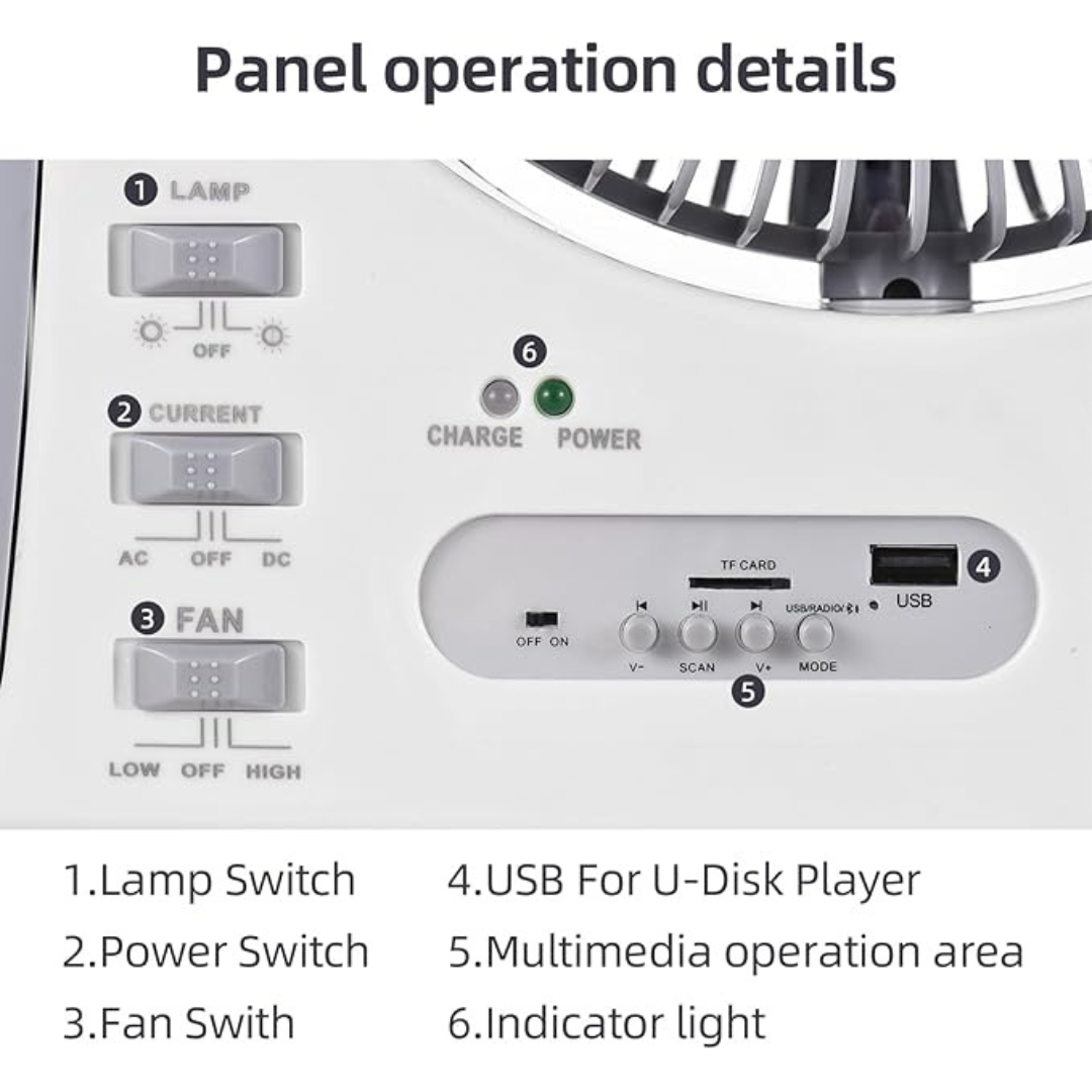 8-inch Solar USB Charging Fan