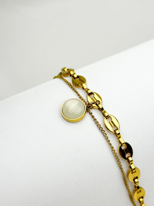 Pulsera SERENIDAD | Pulsera con dije colgante blanco